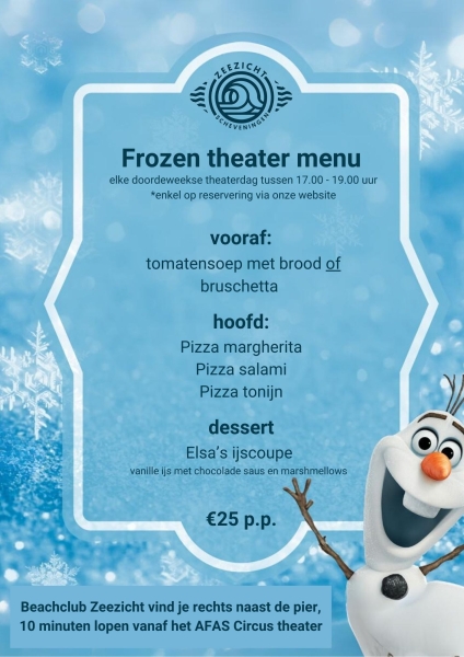 Theater menu | Disney Frozen de musical 2